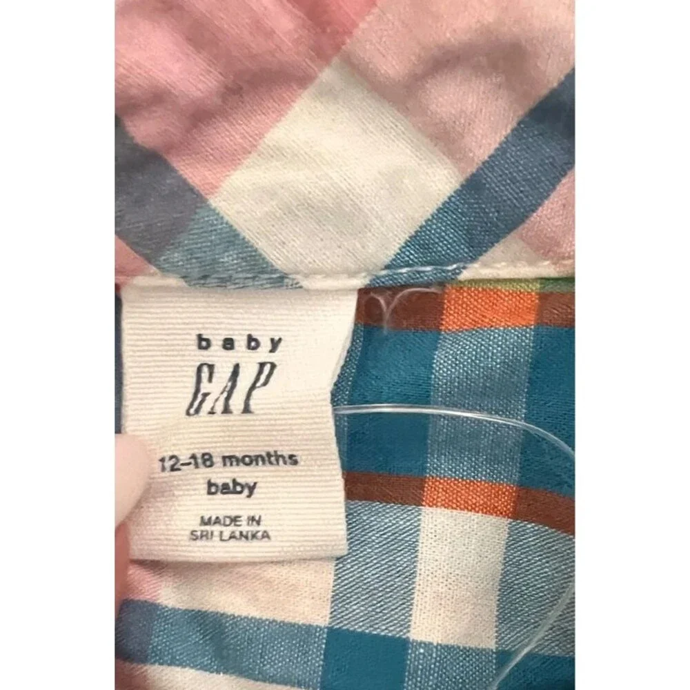 Baby Gap 12-18 Plaid Onesie NWOT